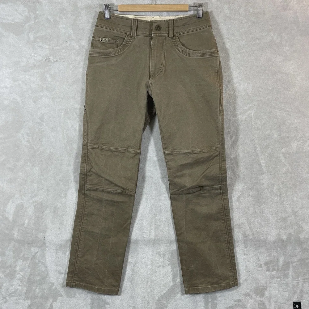 Kuhl Rebel Pants Mens 30x30 Brown Vtg Patina Dye Canvas Outdoor Hiking 5139